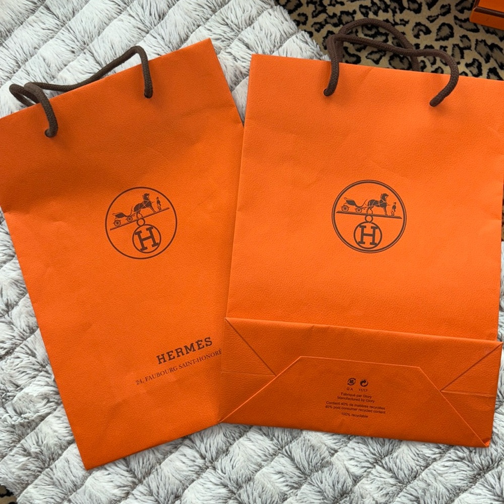 Hermes Gift Bag 11.5”L x 8”W, 2 available - not a duo set